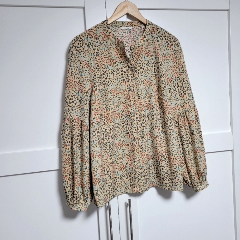 NWOT Yaya Women Puff Sleeve Floral Blouse (40 - L)
